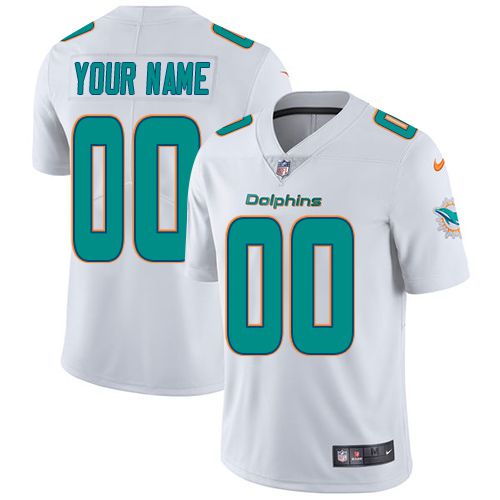 2019 NFL Youth Nike Miami Dolphins Road White Stitched Customized Vapor jersey->customized nfl jersey->Custom Jersey